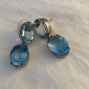 Vintage silver and blue drop earrings